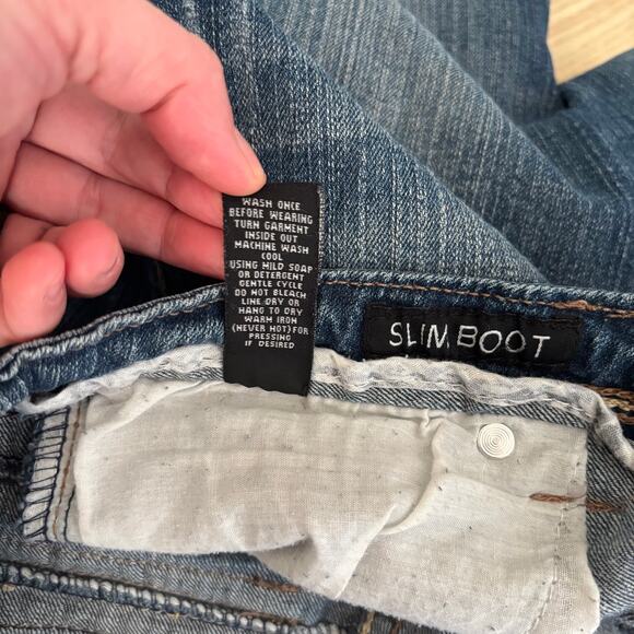 Rue 21 Jeans Juniors 7/8S Bootcut Slim Boot Low Rise Bitty Pocket Flap Y2K Short - Picture 14 of 14